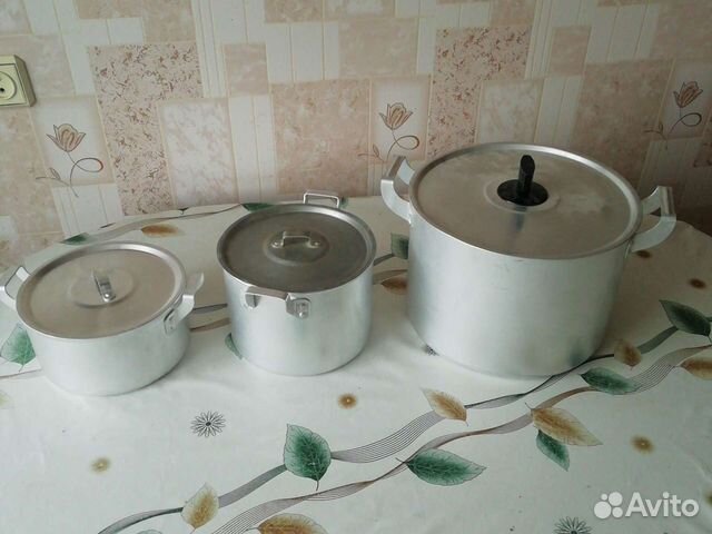 Кастрюли, бидон, баки, казан