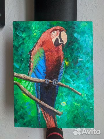 Картина интерьерная Попугай. Масло