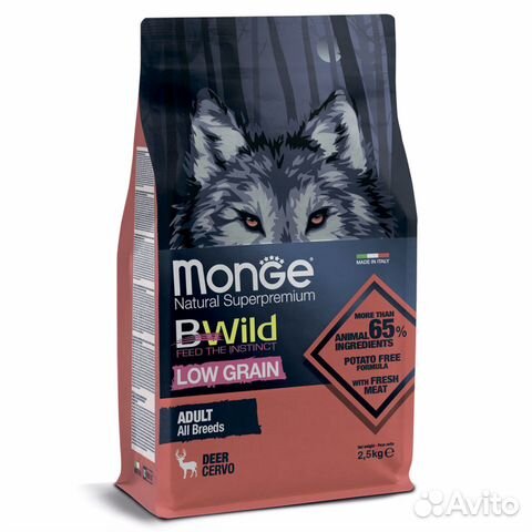 Новый корм Monge bwild Feed the Instinct Low Grain