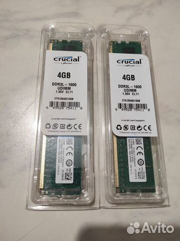 Crucial ddr3l-1600 4GB udimm CL11