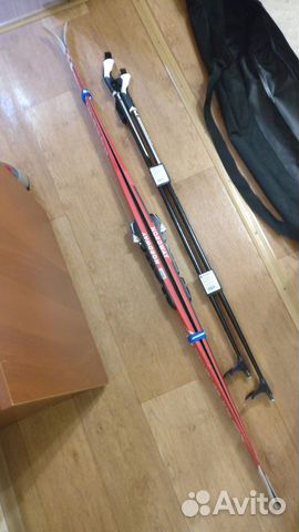 Беговые лыжи, крепление, палки, ботинки, чехол