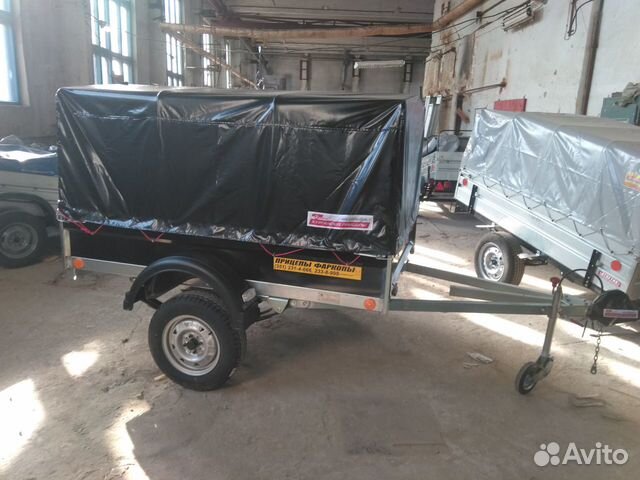 Прицеп Чёрный 821303 Крепыш 2 с высоким тентом