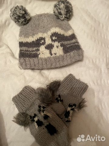 Шапка с варежками