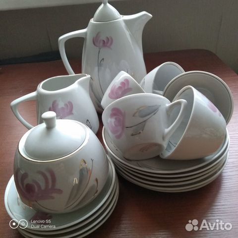 Кофейный сервиз и конфетница Рига PFF, винтаж