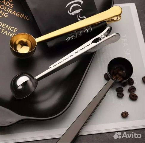 Ложка-зажим 2в1 для кофе,чая