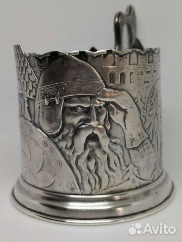Подстаканник серебро богатырь в дозоре