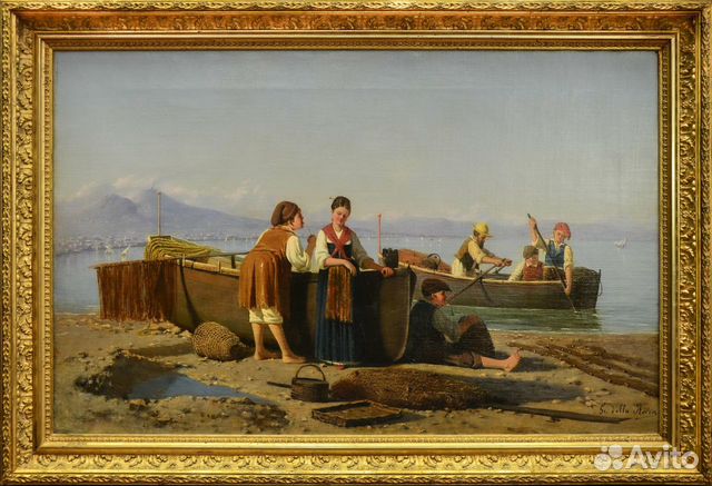 Антикварная картина 1830г Джованни делла Рокка