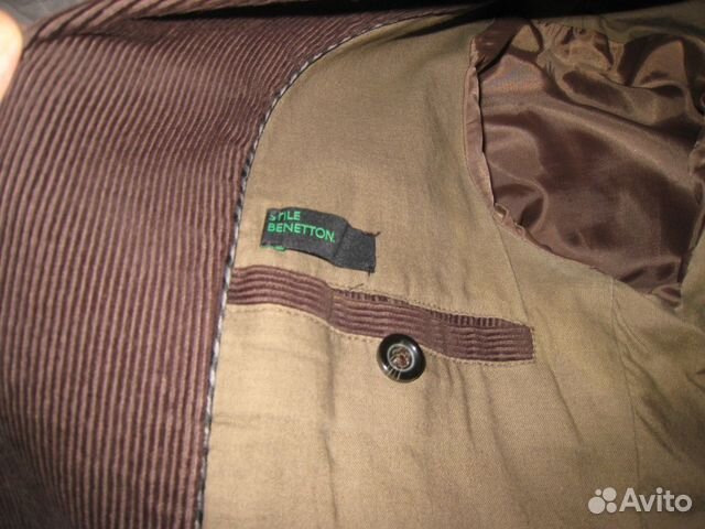 Классный вельветовый пиджак Benetton Бенеттон Классный вельветовый пиджак Benetton Бенеттон