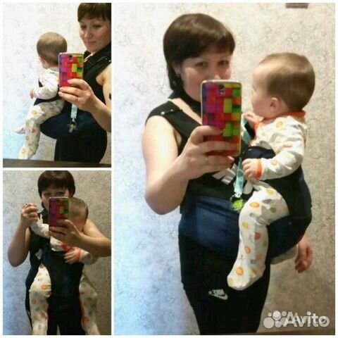 Детская переноска с 1 лямкой кенгуру синий