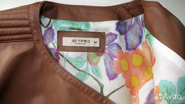Etro, оригинал, Италия, кожаная куртка-косуха Etro, оригинал, Италия, кожаная куртка-косуха