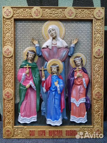 Резная икона Вера Надежда Любовь