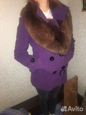Пальто с мехом песца