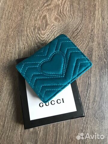 Кошелек Gucci голубой велюр маленький Кошелек Gucci голубой велюр маленький