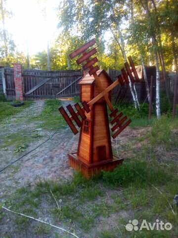 Мельница деревянная декоративная
