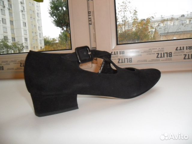 Туфли замшевые черные, р.39, Италия Туфли замшевые черные, р.39, Италия