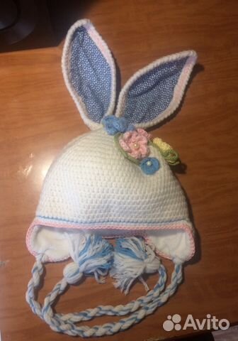 Шапка с ушками и шарф для девочки (hand made)