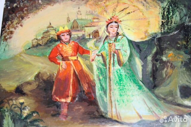 Шкатулка лаковая, дерево ручная роспись СССР