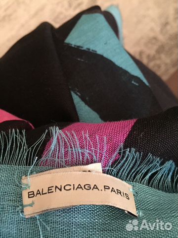 Шикарный платок Balenciaga шерсть, шёлк