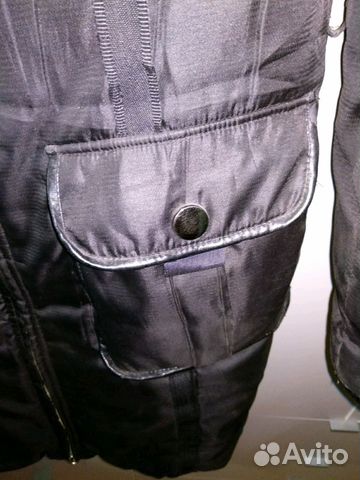 Пальто зимнее с кожаными вставками р. 46 пуховик Пальто зимнее с кожаными вставками р. 46 пуховик