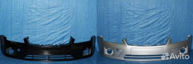 Бампер передний черный серебро Форд Фокус 2