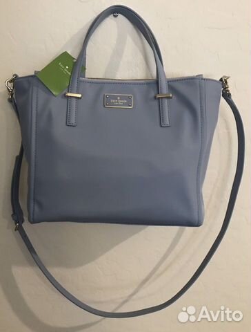 Kate Spade новая серо-голубая сумка кроссбоди