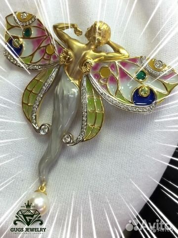 Золотая брошь с бриллиантами Магерит Magerit Золотая брошь с бриллиантами Магерит Magerit