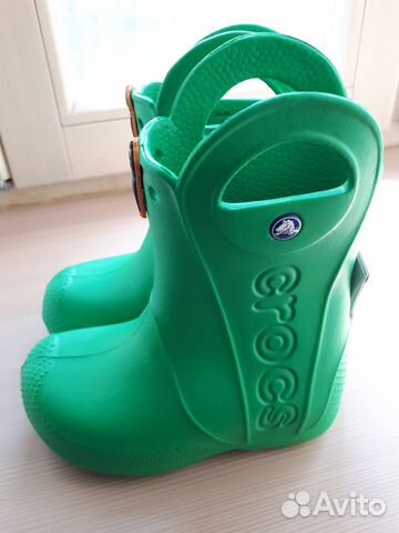 Новые резиновые сапоги Crocs C9 зеленые Новые резиновые сапоги Crocs C9 зеленые