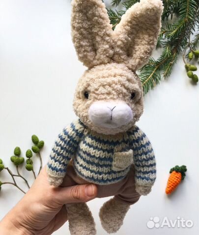 Заяц вязаная игрушка ручной работы handmade