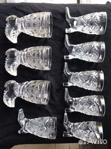 Рюмки стеклянные фигурные