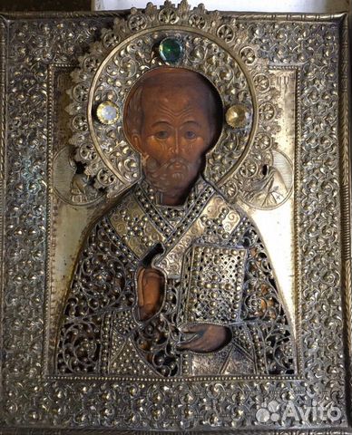 Старинная икона Николай Чудотворец Старинная икона Николай Чудотворец