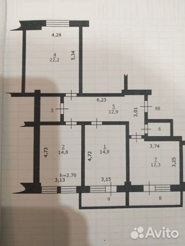 3-к квартира, 82 м², 5/10 эт.