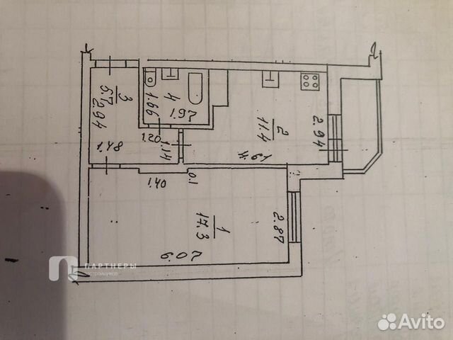 1-к квартира, 40 м², 1/12 эт.