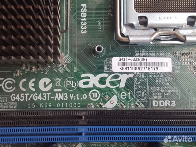 Материнская плата 775 сокет Acer g45/g43 ddr3 Материнская плата 775 сокет Acer g45/g43 ddr3