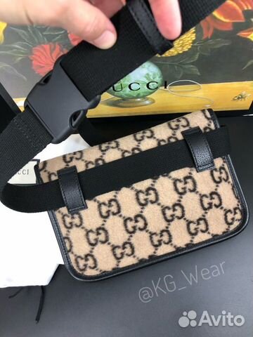 Поясная сумка Gucci из шерсти с орнаментом GG
