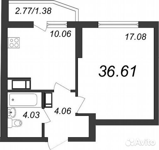 1-к квартира, 39.8 м², 5/19 эт.
