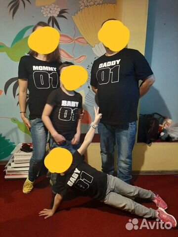 Футболки family look папа56, мама46 и 2 беби122