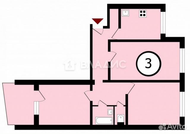 3-к квартира, 65.7 м², 4/9 эт.