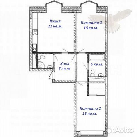 2-к квартира, 76 м², 11/14 эт. 2-к квартира, 76 м², 11/14 эт.