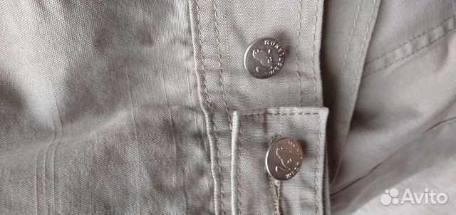 Бежевая хлопковая джинсовка xxl