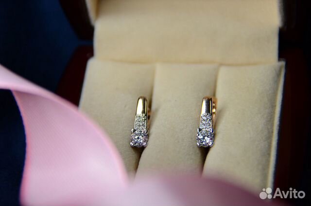 Золотые серьги с Swarovski. Новые Золотые серьги с Swarovski. Новые