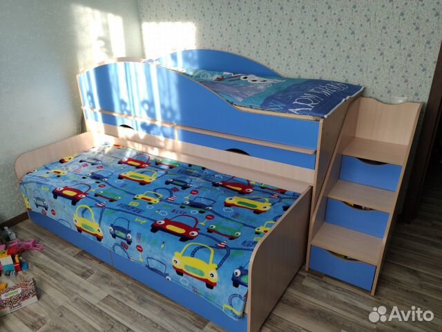 Детская двухъярусная выкатная кровать Колибри-2