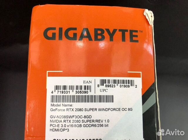 Видеокарта gigabyte GeForce RTX 2080 super