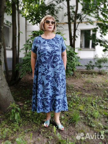 Эффектное платье лен и хлопок 54-60 р-р Италия ори Эффектное платье лен и хлопок 54-60 р-р Италия ори