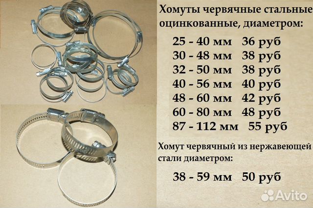 Хомуты оц. и нерж