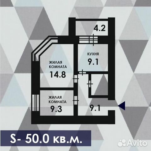 2-к квартира, 49 м², 5/10 эт.