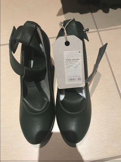 Новые дизайнер туфли темно-зеленые Fausto Santini