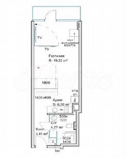 1-к апартаменты, 34.8 м², 11/12 эт.