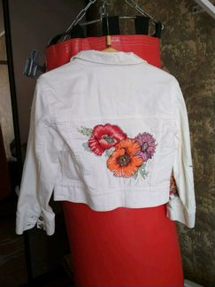 Шикарная джинсовая куртка-болеро