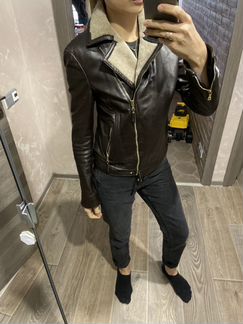 Кожаная куртка авиатор Massimo Dutti