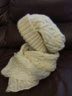 Комплект: шапка; шарф; варежки ручной работы